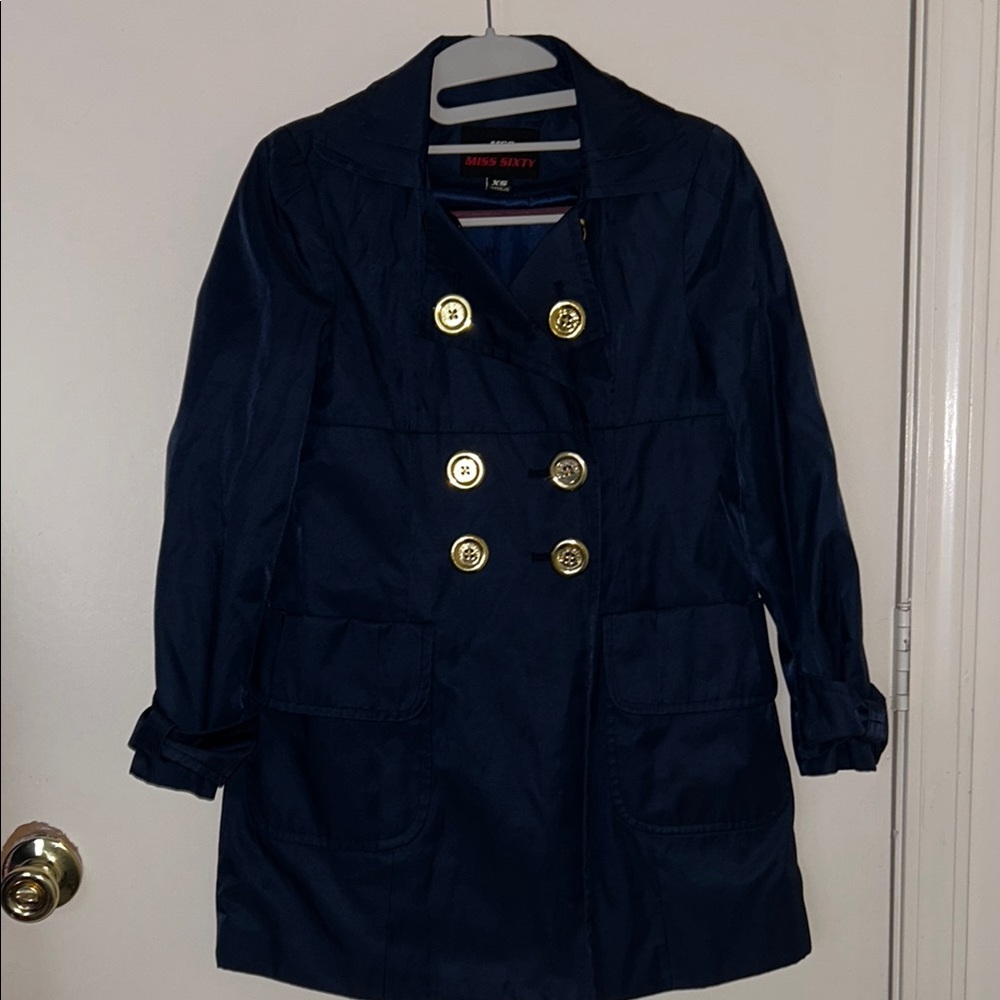 Boss Navy Double-Breasted Women's Coat